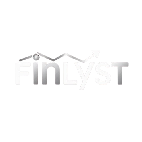 Finlyst logo: metallic F in blue gradient circle